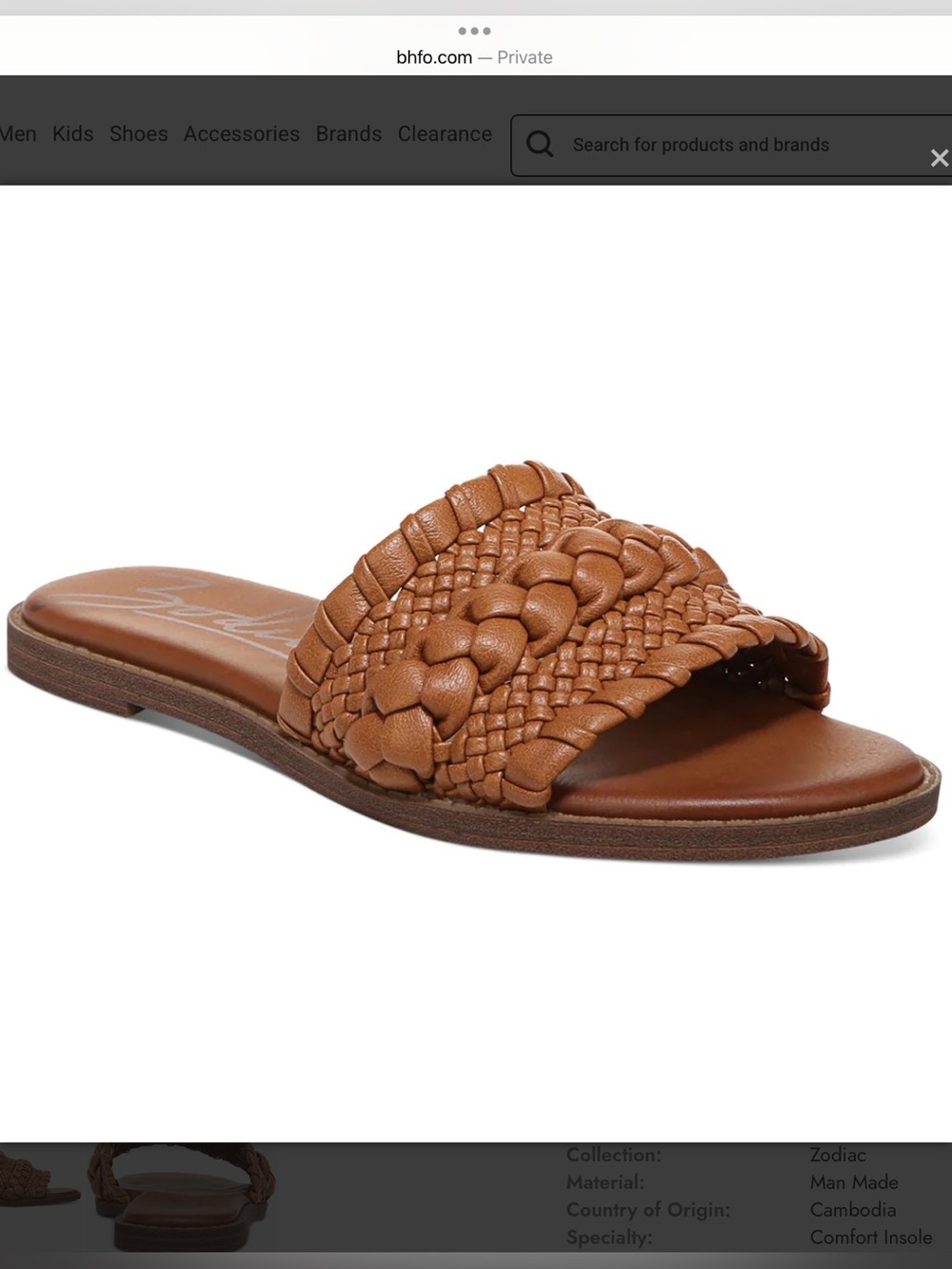 Zodiac Faux Leather Round Toe Slide Sandals